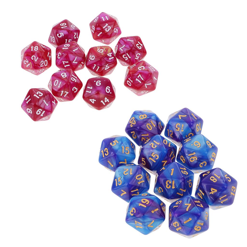 20x 20 Sided Dice D20 Polyhedral Dice for Dungeons and Dragons Table Games