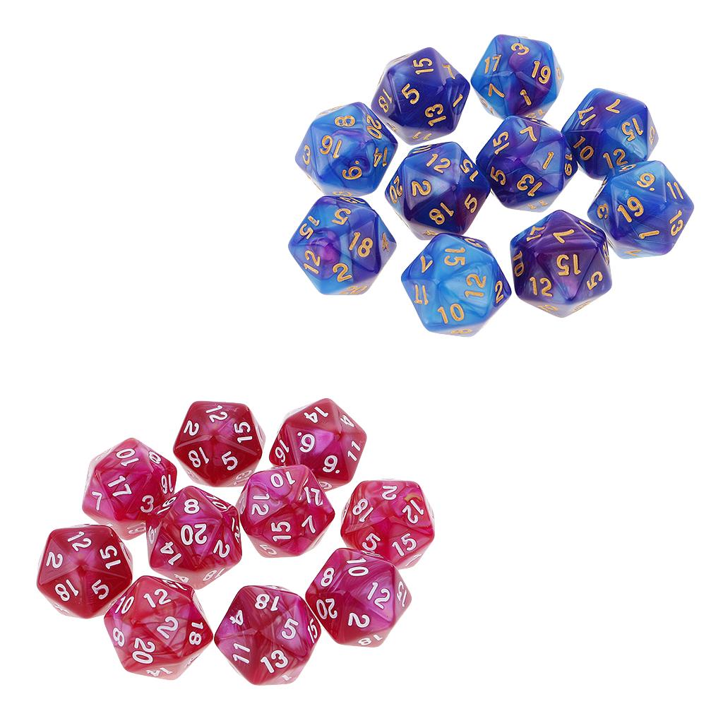 20x 20 Sided Dice D20 Polyhedral Dice for Dungeons and Dragons Table Games
