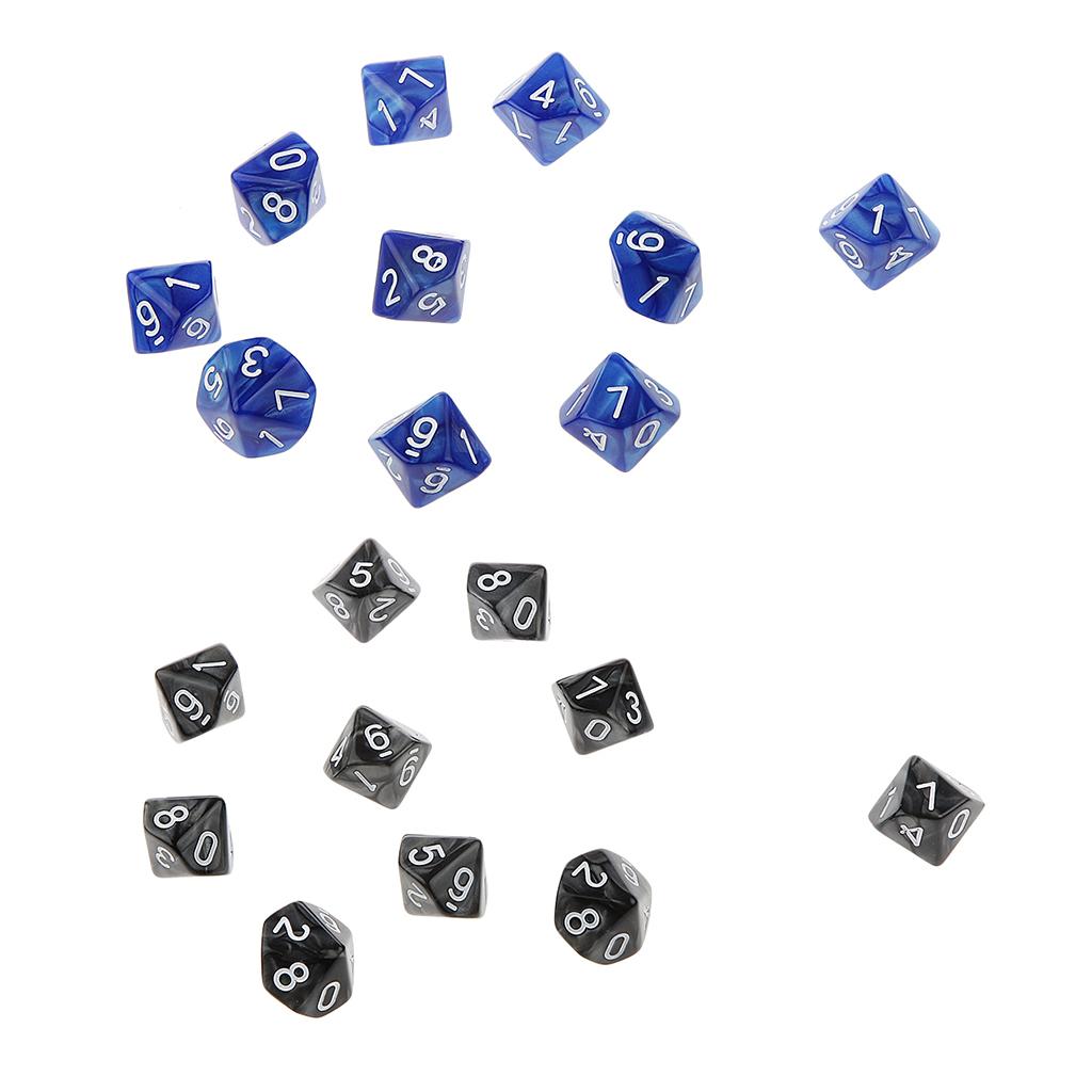 20Pieces Ten Sided Dice D10 Playing D&D RPG Party Games Dices