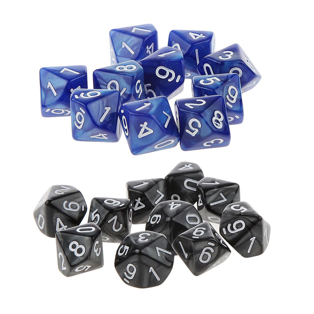 20Pieces Ten Sided Dice D10 Playing D&D RPG Party Games Dices