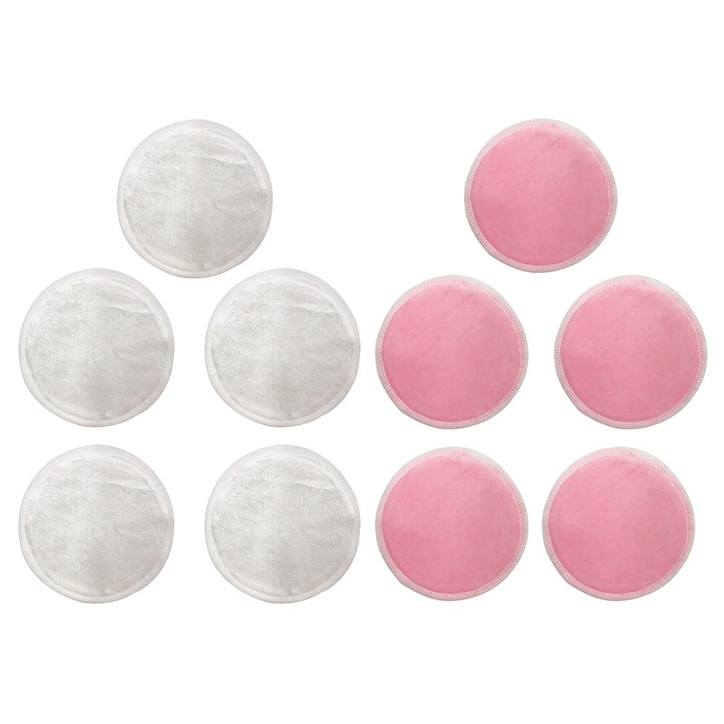 10Pcs 8cm Reusable Round Bamboo Cotton Facial Cleaning Makeup Remover Pads