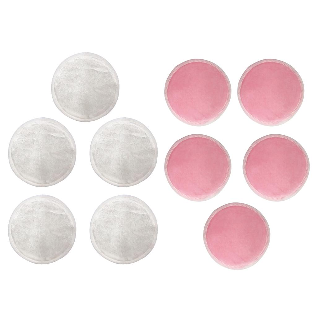 10Pcs 8cm Reusable Round Bamboo Cotton Facial Cleaning Makeup Remover Pads