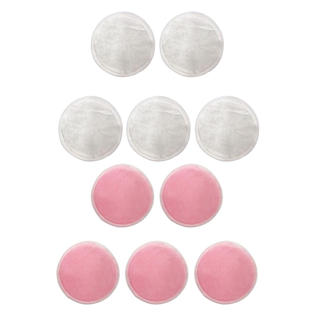 10Pcs 8cm Reusable Round Bamboo Cotton Facial Cleaning Makeup Remover Pads
