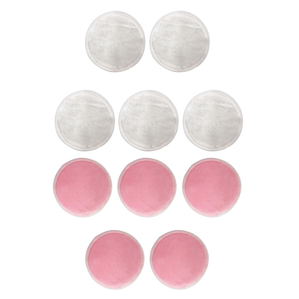 10Pcs 8cm Reusable Round Bamboo Cotton Facial Cleaning Makeup Remover Pads