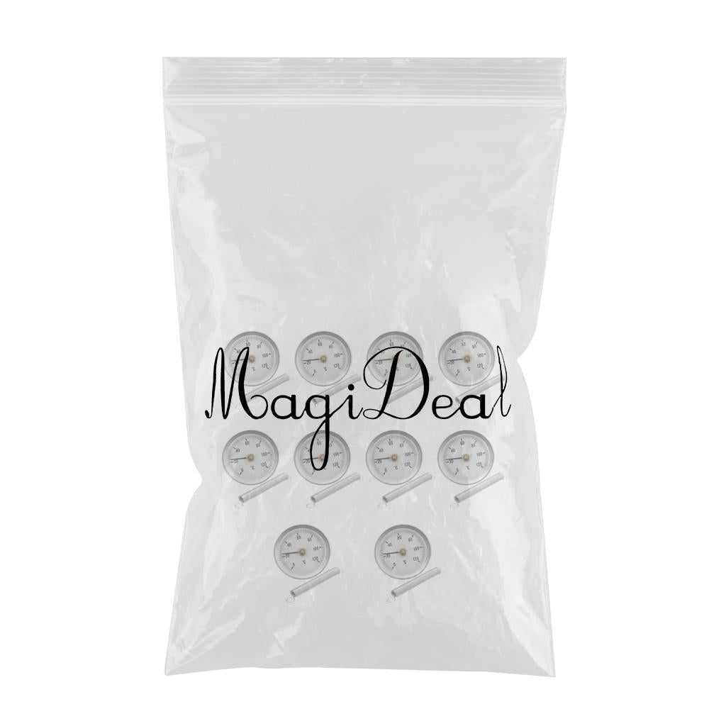 10PCS 63mm Clip-on Pipe Thermometer Temperature Gauge With Spring