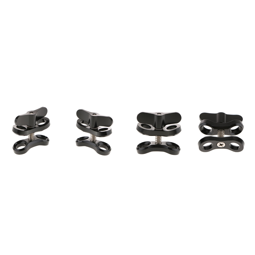 4xUnderwater Diving Ball Join Connector Clamp Mount Arm for Flashlight Black