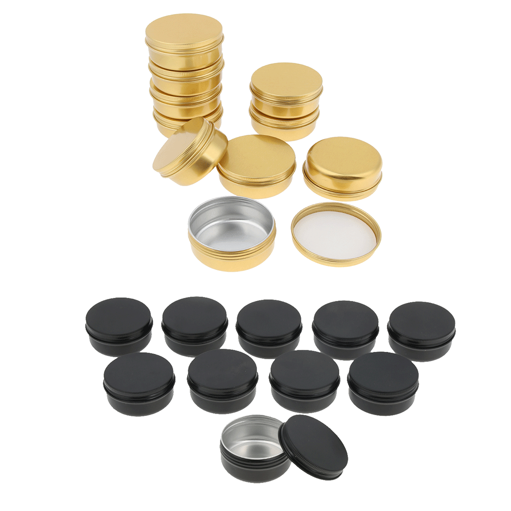 20Pieces Empty Metal Cosmetic Containers Travel Tins Makeup Sample Jars 30g