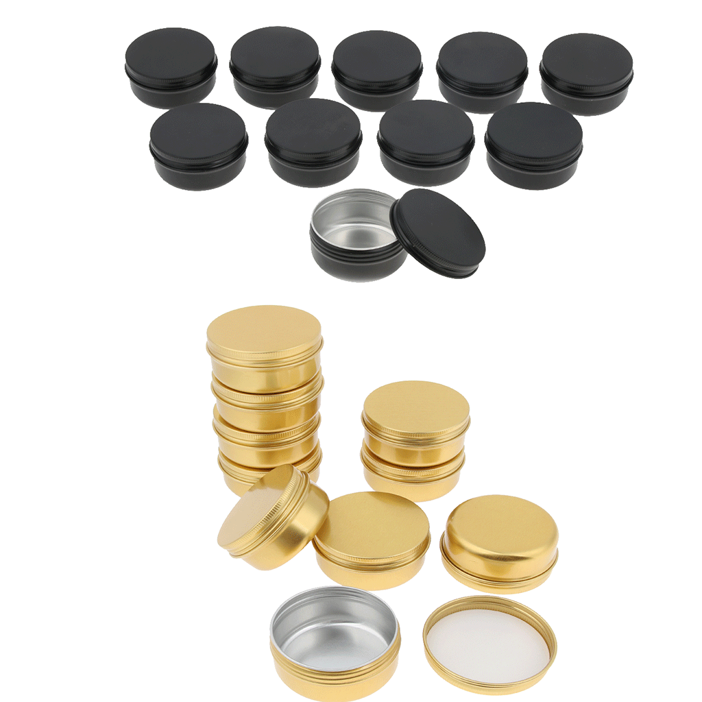 20Pieces Empty Metal Cosmetic Containers Travel Tins Makeup Sample Jars 30g