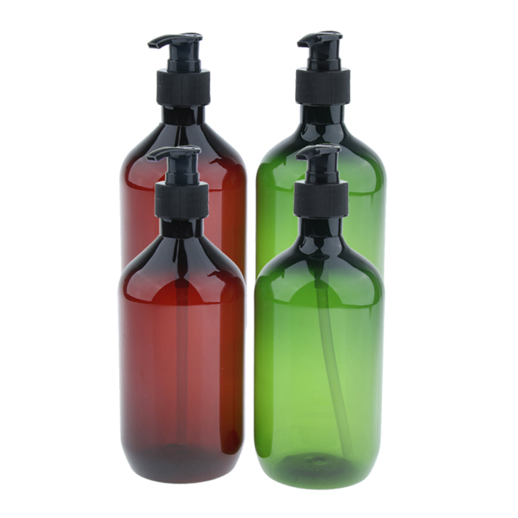 4 Pieces 500ml Refillable Pump Bottle Empty Shampoo Dispensing Container