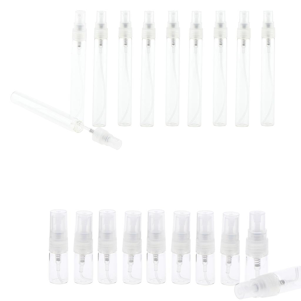 20Pcs Empty Glass Perfume Spray Bottles Refillable Travel Fine Mist Sprayer