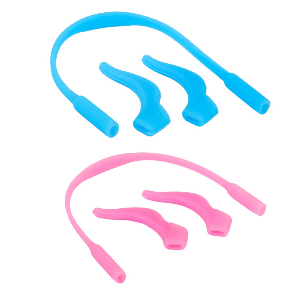 2X Silicone Child Glasses Rope Strap Lanyard Retainer+4X Anti Slip Ear Hook