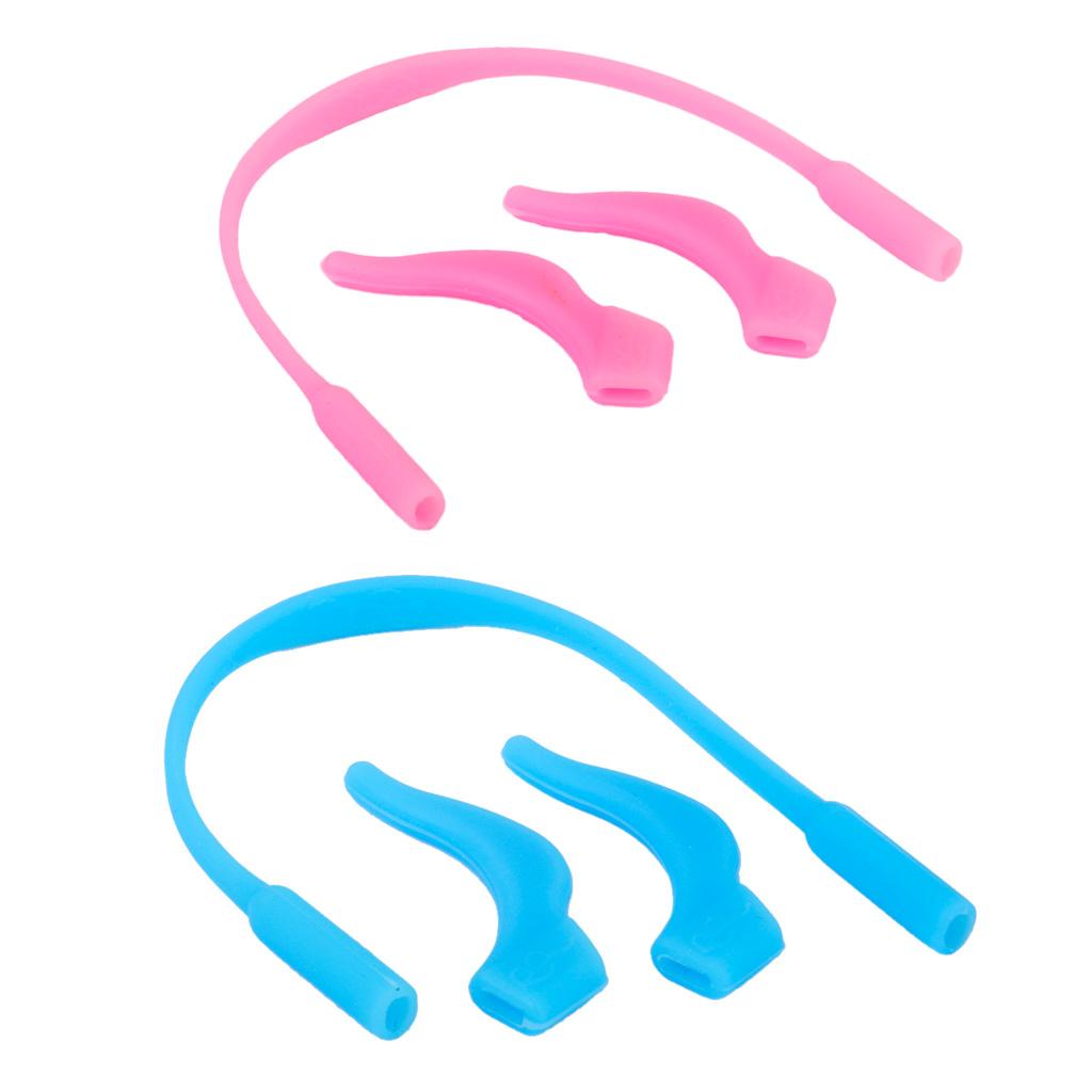 2X Silicone Child Glasses Rope Strap Lanyard Retainer+4X Anti Slip Ear Hook