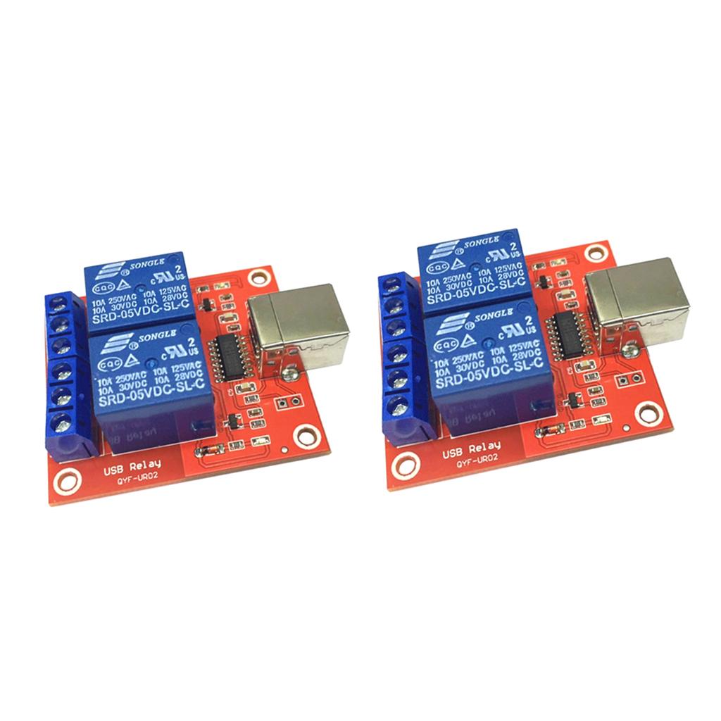 2PCS 2Way USB Relay Module HID no Drive USB Relay Computer Control 5V