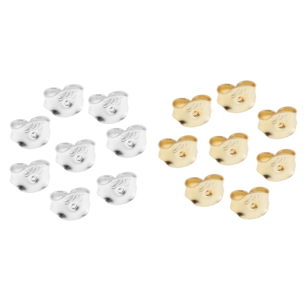 16 Pieces Bulk 925 Replacement Earring Backs Stoppers for Ear Studs DIY