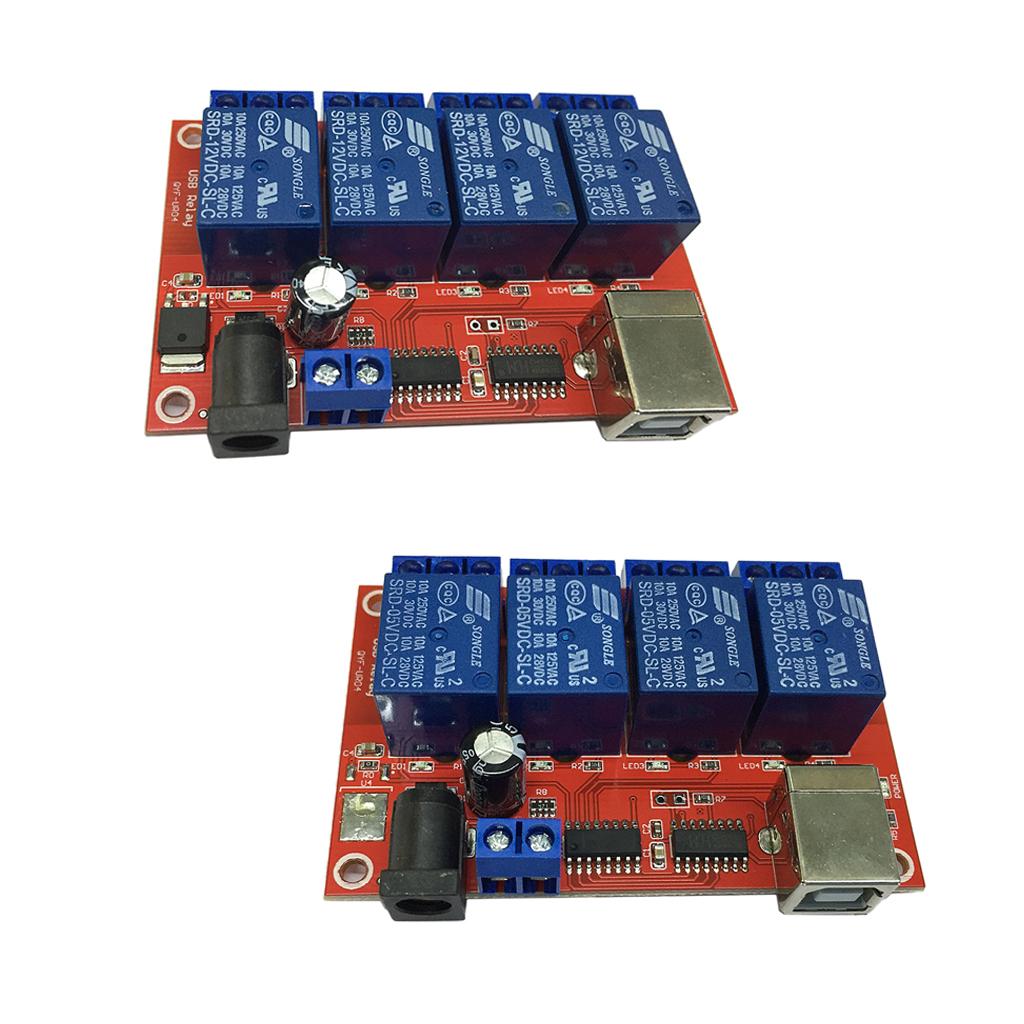 4 Channel USB Relay Module HID No Drive USB Relay for MCU control 12V + 5V