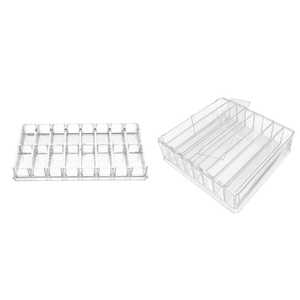 2pcs Acrylic Compact Eyeshadow Blusher Highlighter Display Stand Organiser