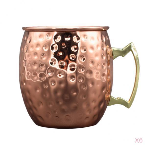 6pcs Stainless Steel Moscow Mule Hot Drink Coffee Chocolate Tea Travel Mug