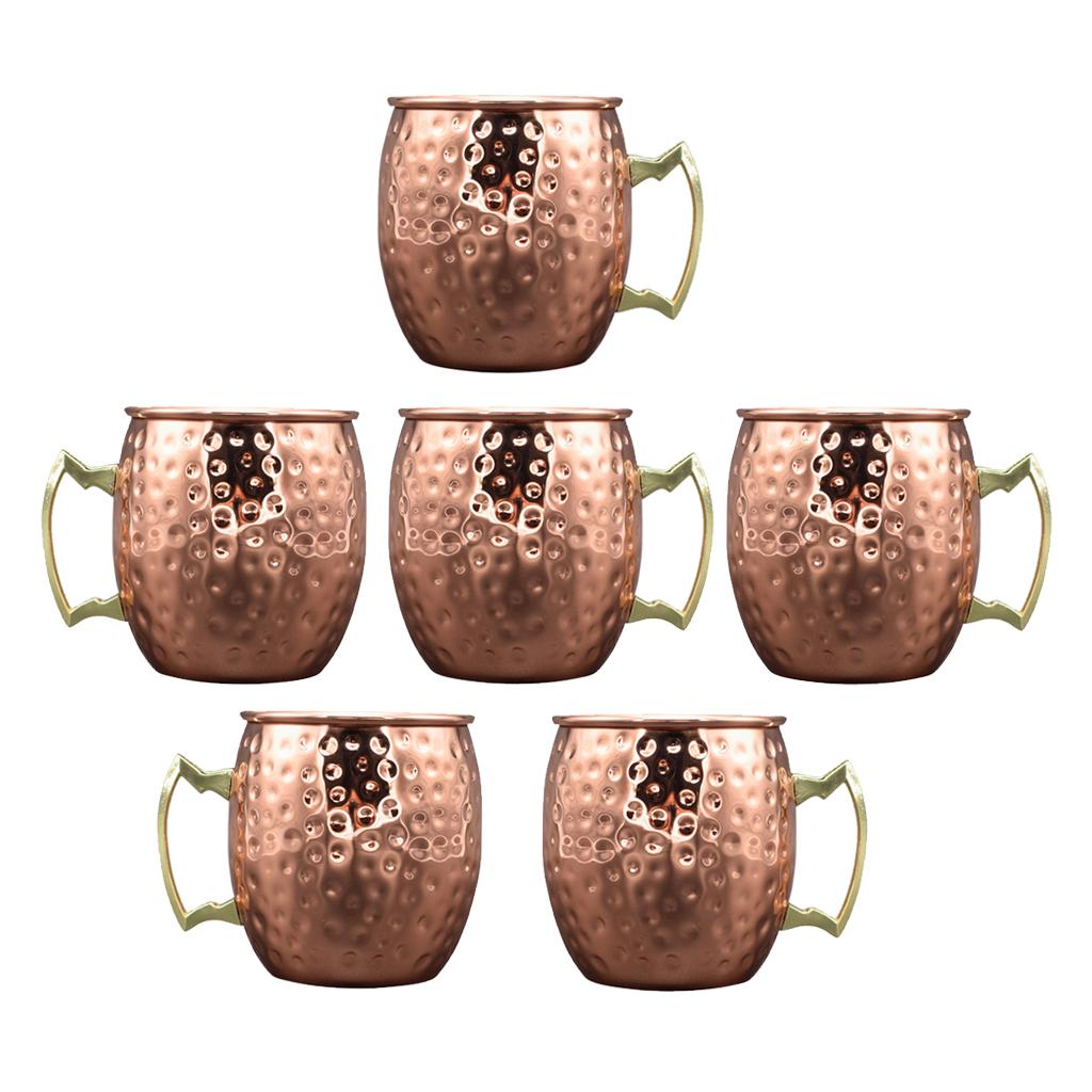 6pcs Stainless Steel Moscow Mule Hot Drink Coffee Chocolate Tea Travel Mug