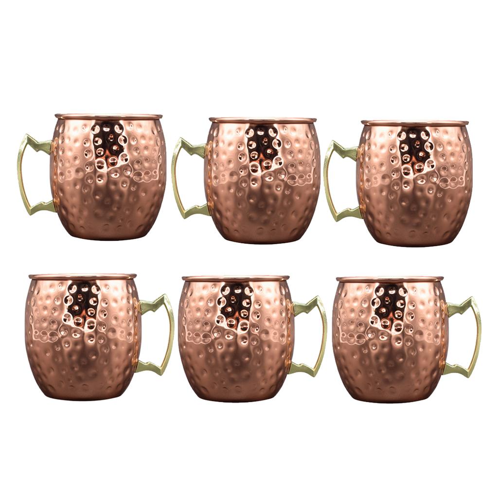 6pcs Stainless Steel Moscow Mule Hot Drink Coffee Chocolate Tea Travel Mug