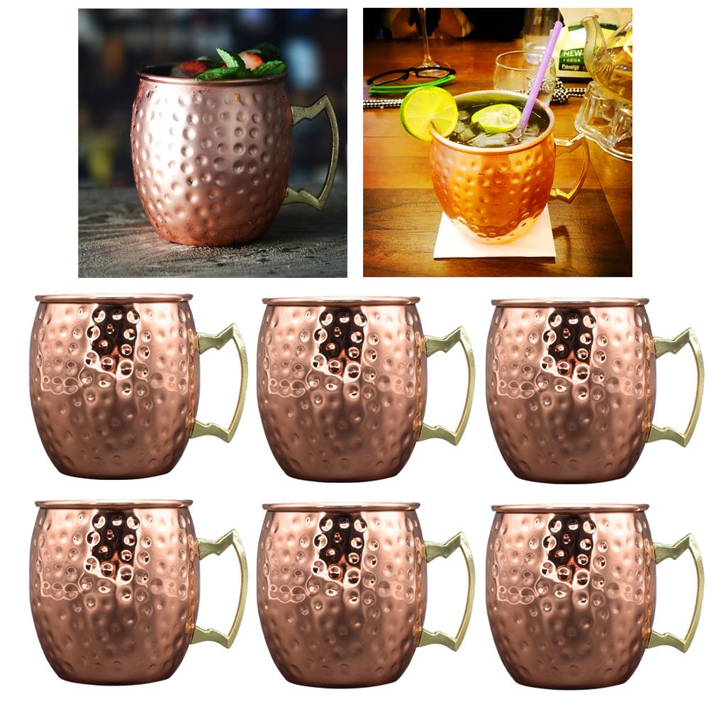 6pcs Stainless Steel Moscow Mule Hot Drink Coffee Chocolate Tea Travel Mug