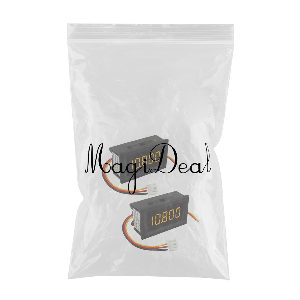 2PCS DC 3.5-30V Mini 5 Digit Digital LED Voltmeter Volt Meter Yellow Words