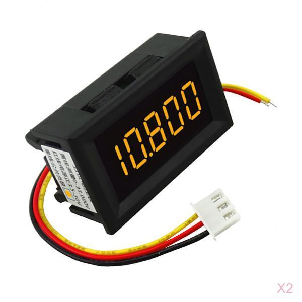 2PCS DC 3.5-30V Mini 5 Digit Digital LED Voltmeter Volt Meter Yellow Words