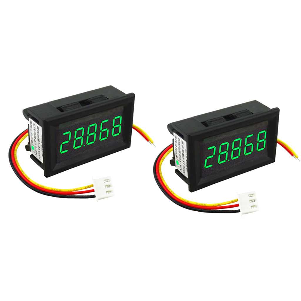 2PC DC 3.5-30V Mini 5 Digit Digital LED Voltmeter Volt Meter Panel Car Green