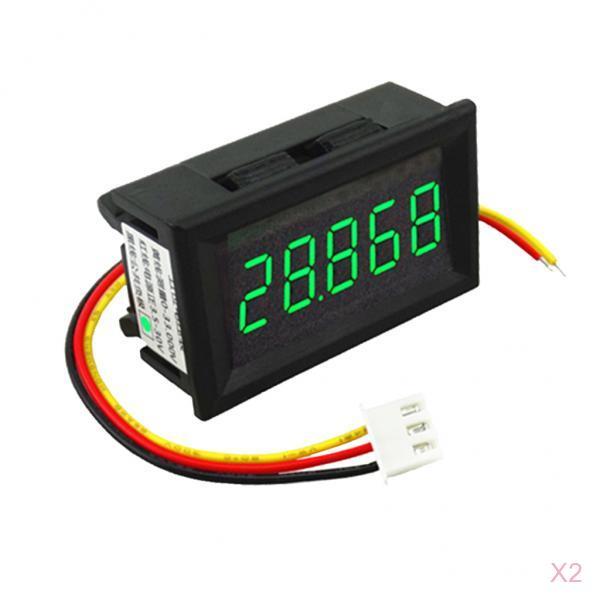 2PC DC 3.5-30V Mini 5 Digit Digital LED Voltmeter Volt Meter Panel Car Green