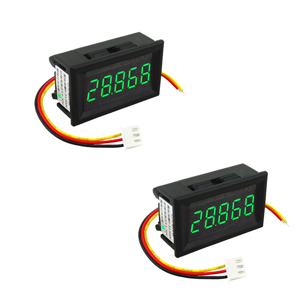 2PC DC 3.5-30V Mini 5 Digit Digital LED Voltmeter Volt Meter Panel Car Green