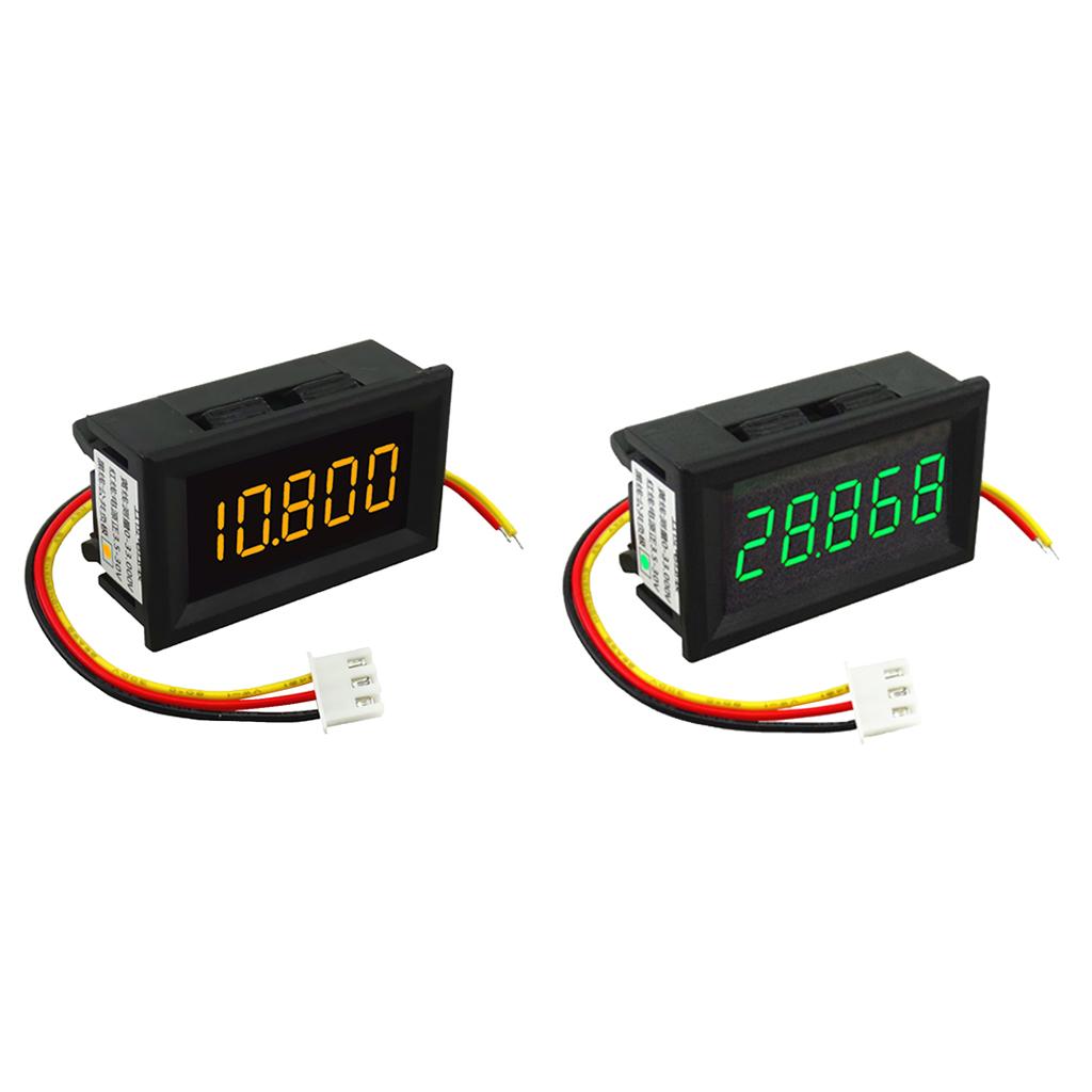 2PCS DC 3.5-30V Mini 5 Digit Digital LED Voltmeter Volt Meter Green+Yellow