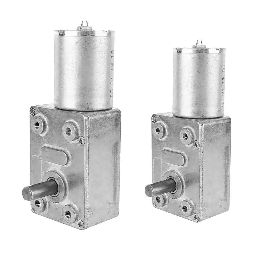 2PCS 12V High Torque Electric Worm Gear Reduction DC Motor 6RPM+3RPM