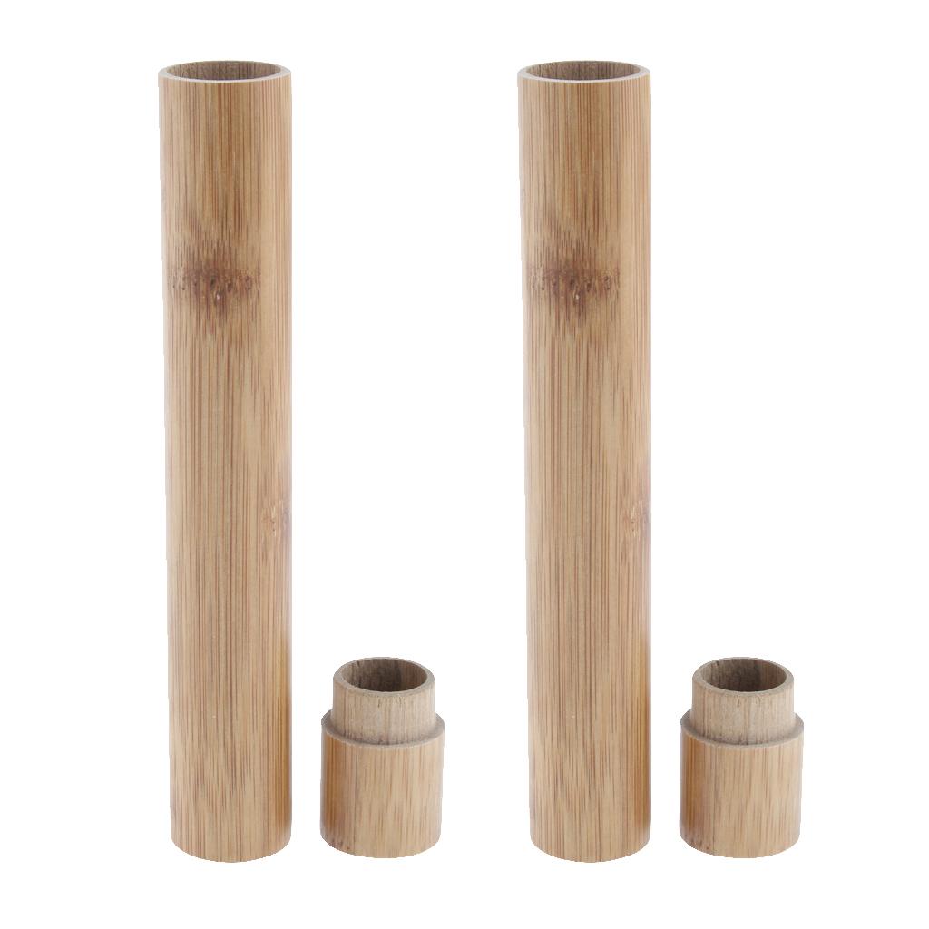 2 x Portable Travel Natural Bamboo Toothbrush Case Toothbrush Protect Holder