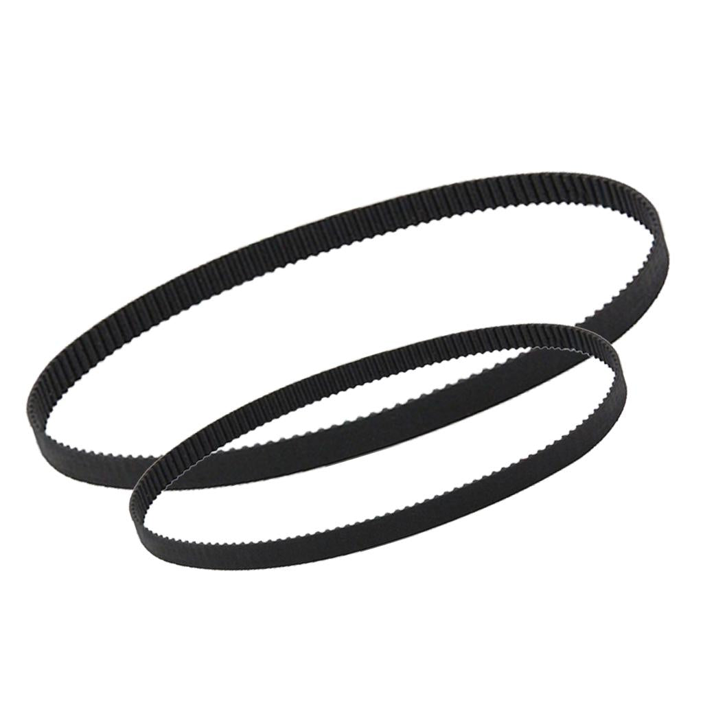 2 pcs 3D Printer Belt Closed Loop Rubber 2GT-6 Timing Belt Black 280mm+400mm
