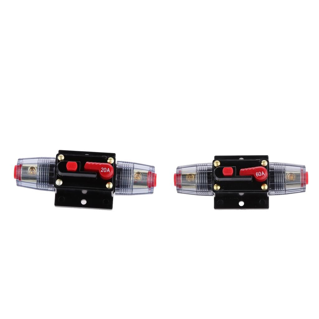 2Piece Manual Reset Circuit Breaker 12v/24v Car Auto Boat Audio Fuse Holder