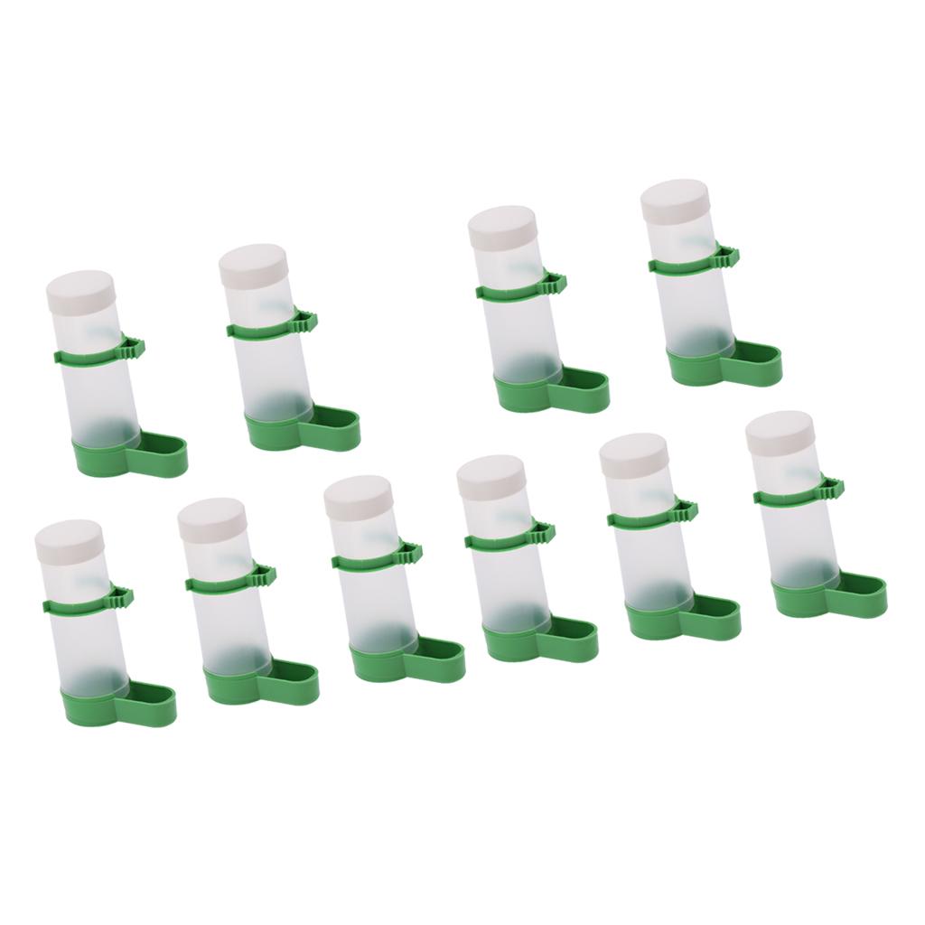 10 x Pet Bird Water Drinker Food Feeder with Clip for Lovebirds Parrot