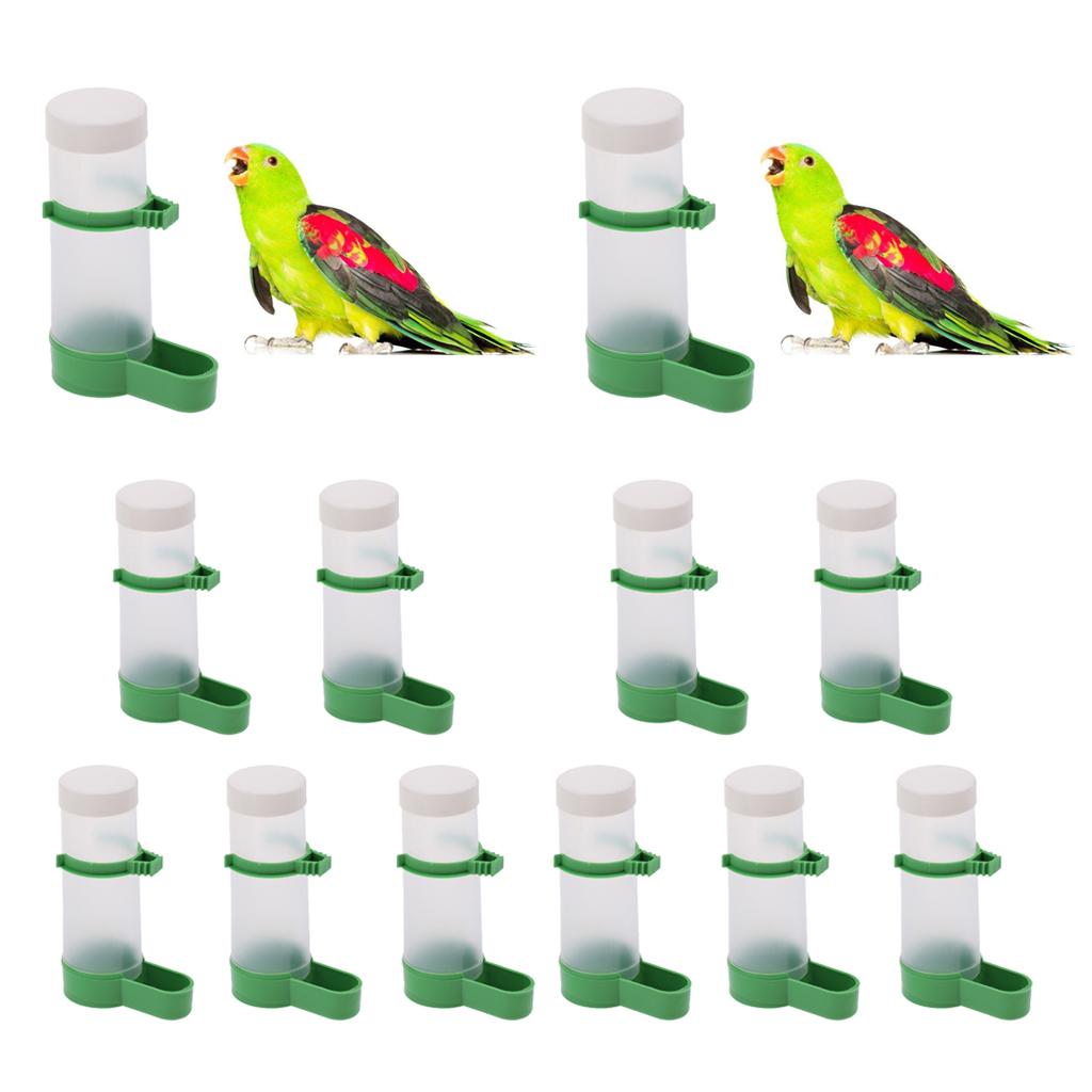 10 x Pet Bird Water Drinker Food Feeder with Clip for Lovebirds Parrot