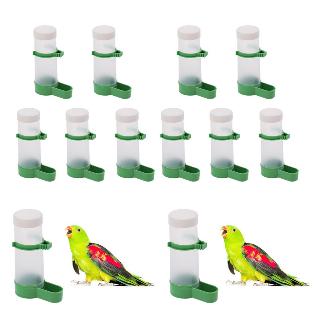 10 x Pet Bird Water Drinker Food Feeder with Clip for Lovebirds Parrot