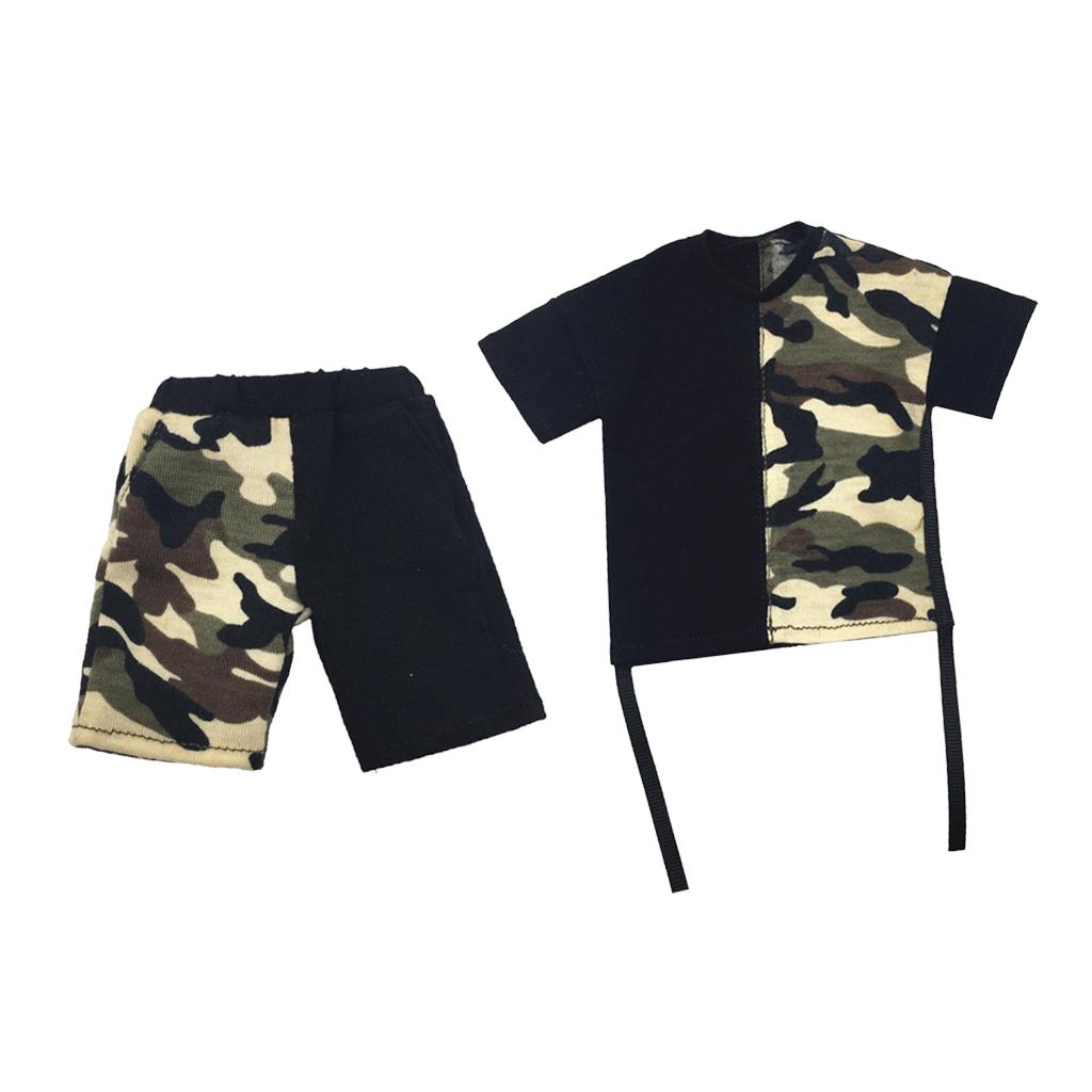1/6 Scale Male Camouflage T-shirt Pants for 12inch Action Figure Accessories