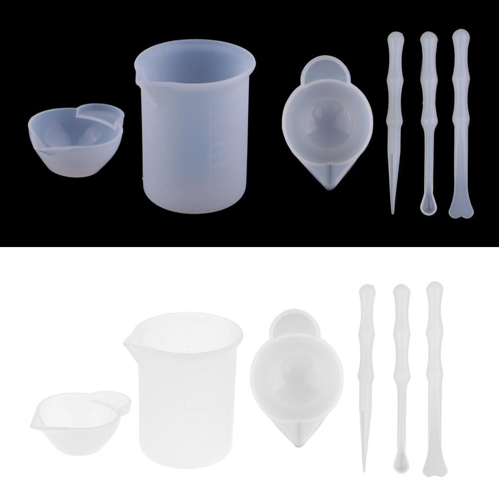 6 Pieces Silicone Resin Measuring Mixing Cup DIY Jewelry Resin Glue Tool Set