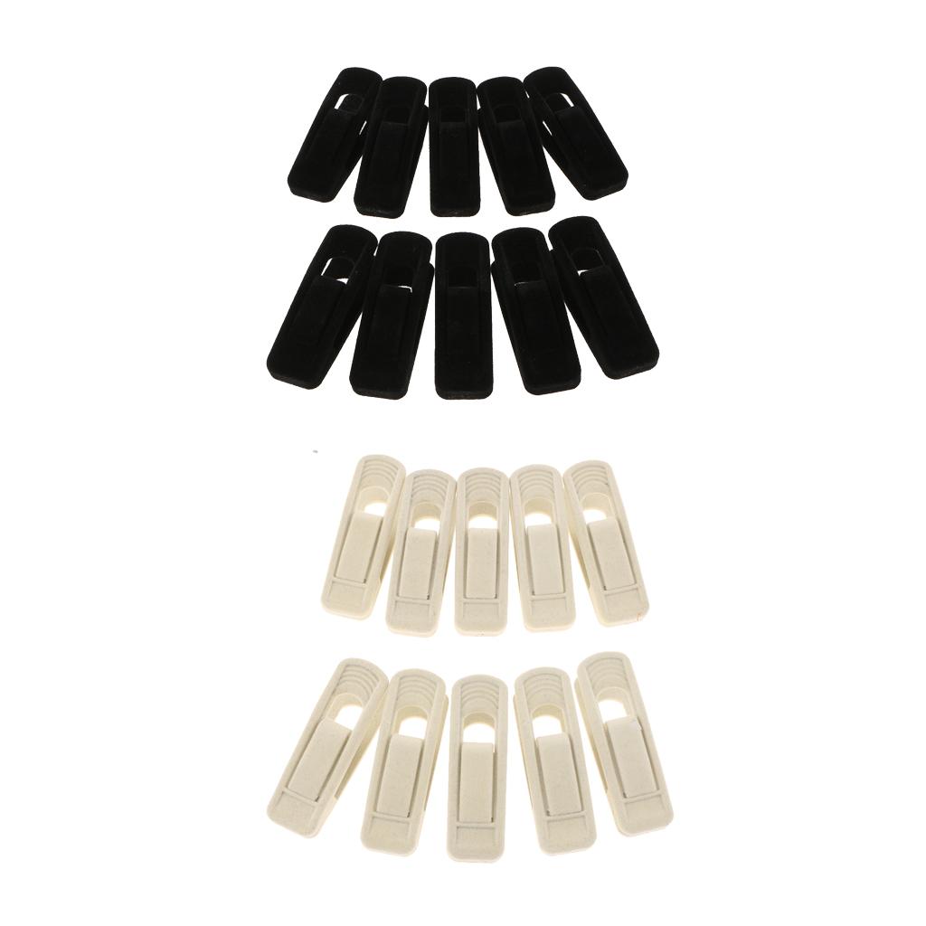 Black &Beige 20pcs Flocked Clothes Velvet Clips/Clothespins/Clothing Clamps