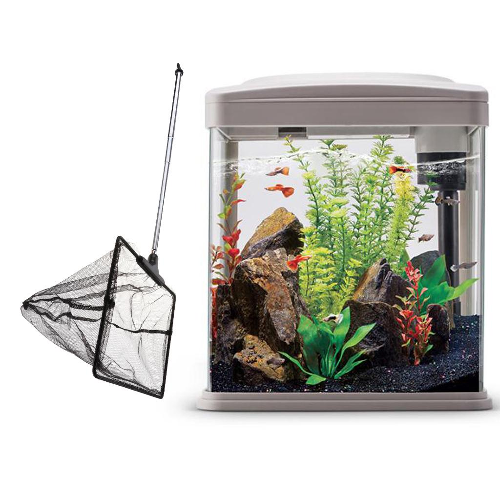 2x Small Aquarium Fish Net with Extendable Long Handle for Betta Fish Tank L