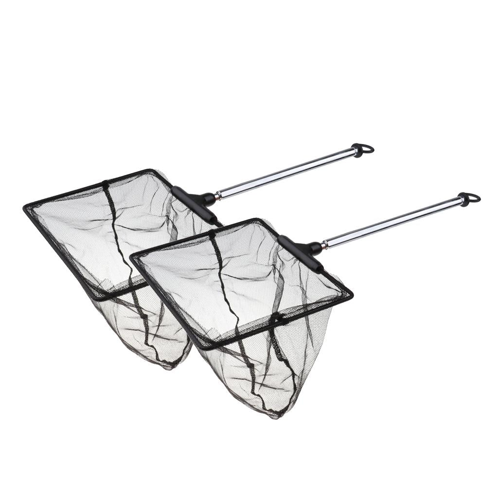 2x Small Aquarium Fish Net with Extendable Long Handle for Betta Fish Tank L