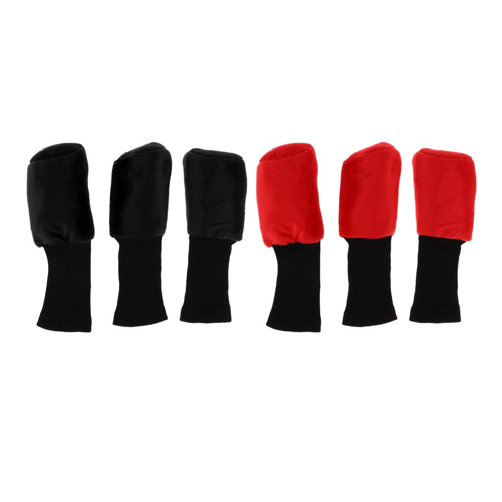 6pcs Long Neck Golf Club Head Cover Wood Headcover Accessories with Number