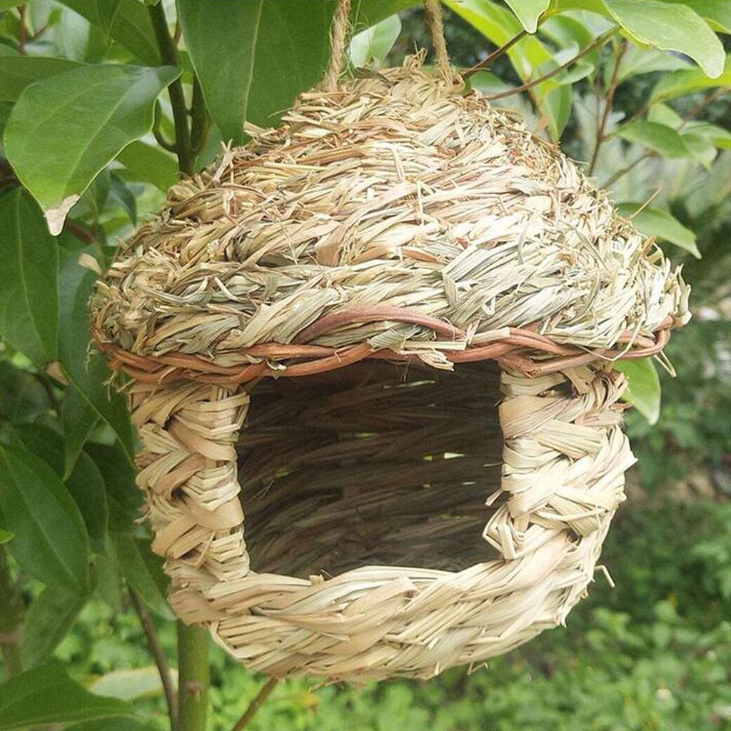 10x Grass House 12cm Handwoven Straw Bird Nest Hatching Breeding Grass Cave