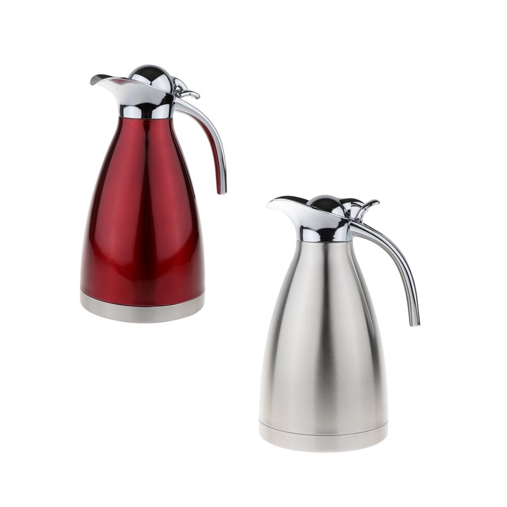 2x1.5L 2Color Stainless Steel Double Wall Insulated Coffee Carafe Kettle