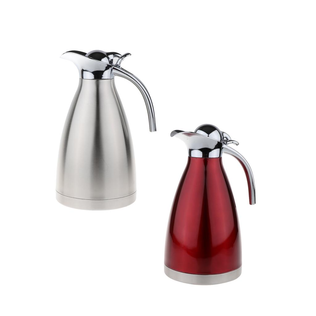 2x1.5L 2Color Stainless Steel Double Wall Insulated Coffee Carafe Kettle