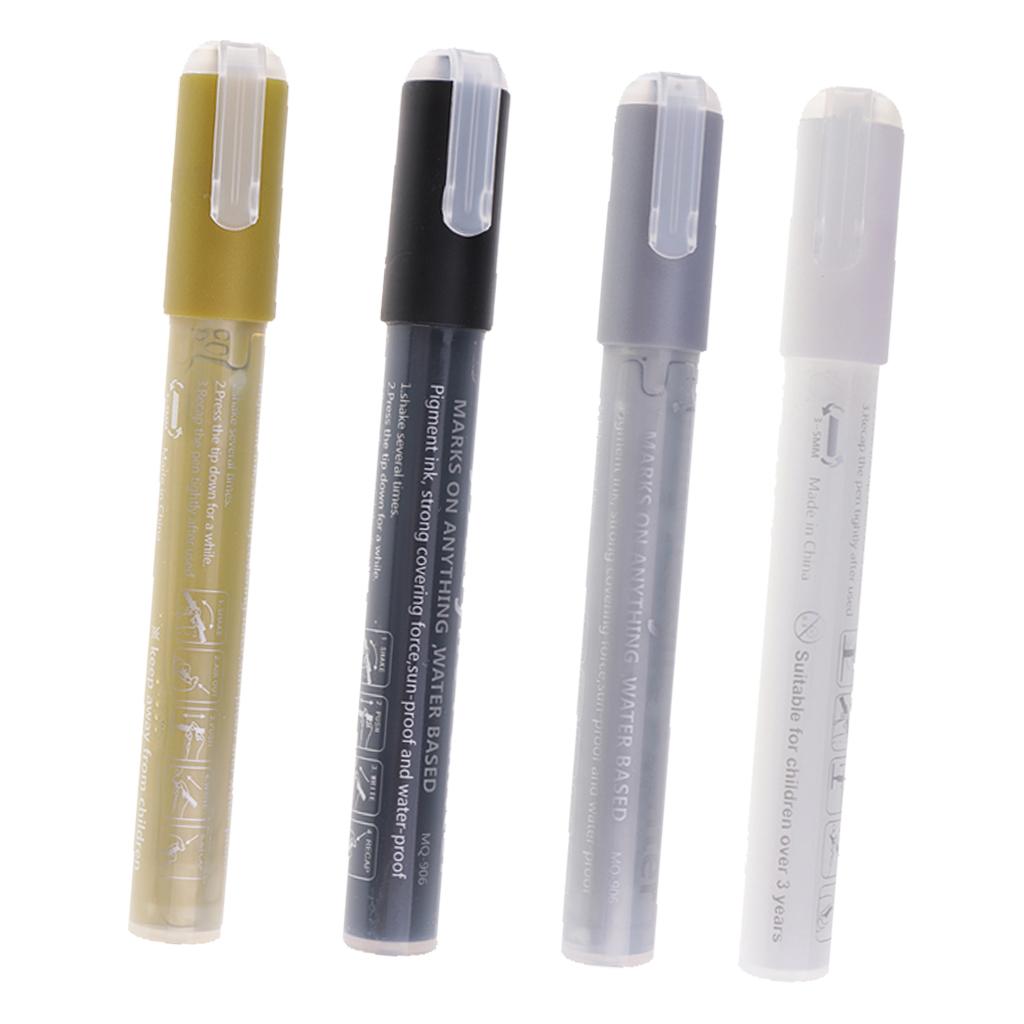 4 Colors Acrylic Paint Marker Pen Art Permanent Paint Pens Markers Set