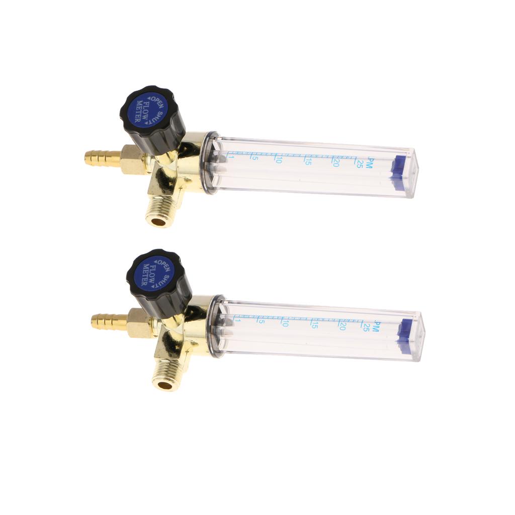 2Pcs Argon CO2 Gas Flow Meter Inlet Connection for Mig Welding Gauge