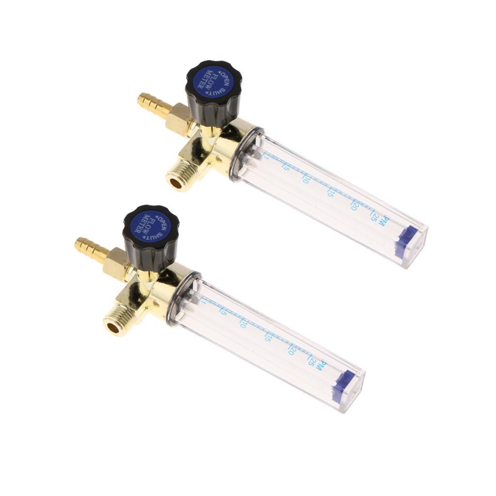 2Pcs Argon CO2 Gas Flow Meter Inlet Connection for Mig Welding Gauge