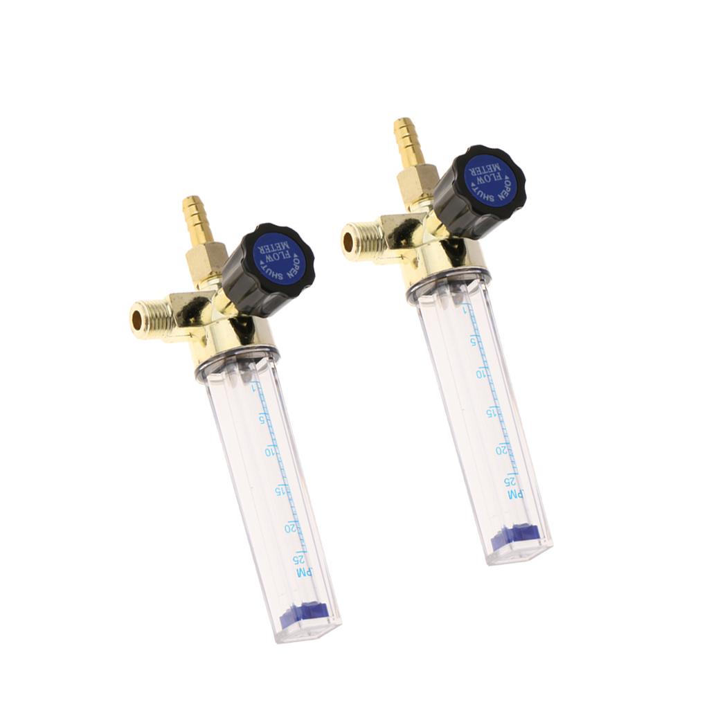 2Pcs Argon CO2 Gas Flow Meter Inlet Connection for Mig Welding Gauge